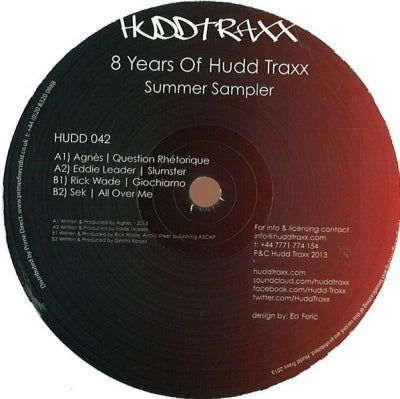 VARIOUS - 8 Years Of Hudd Traxx Summer Sampler