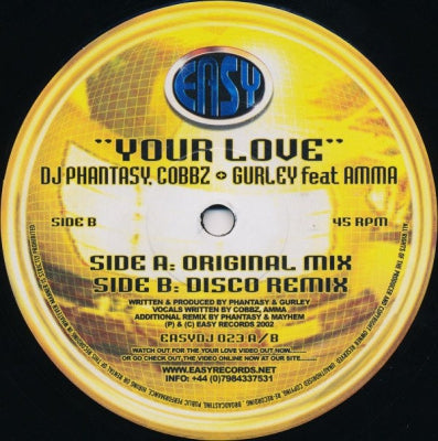 DJ PHANTASY, COBBZ + GURLEY FEAT AMMA - Your Love