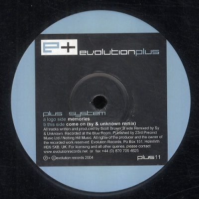 PLUS SYSTEM - Memories / Come On (Sy & Unknown Remix)