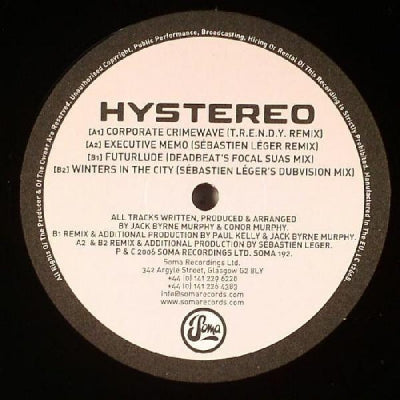 HYSTEREO - Winters In The City / Executive Memo (Remixes)