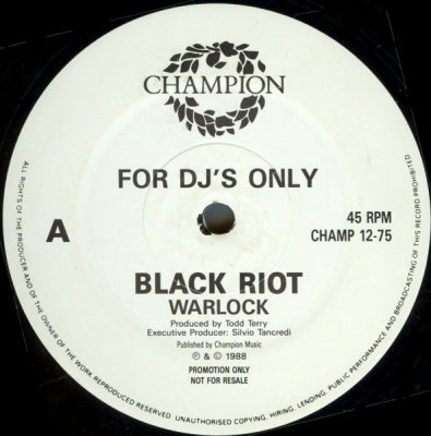 BLACK RIOT - A Day in The Life / Warlock