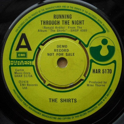 THE SHIRTS - Running Through The Night / Lonely Android