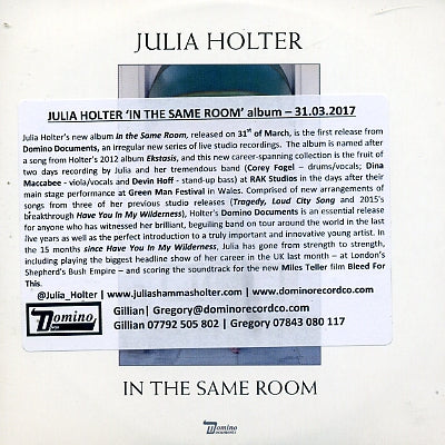 JULIA HOLTER - In The Same Room