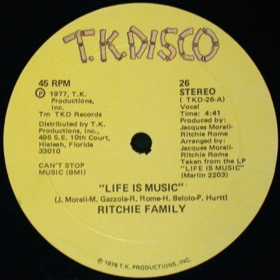 RITCHIE FAMILY - Life Is Music