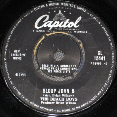 THE BEACH BOYS - Sloop John B / You're So Good To Me