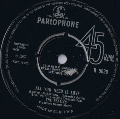 THE BEATLES - All You Need Is Love / Baby You're A Rich Man