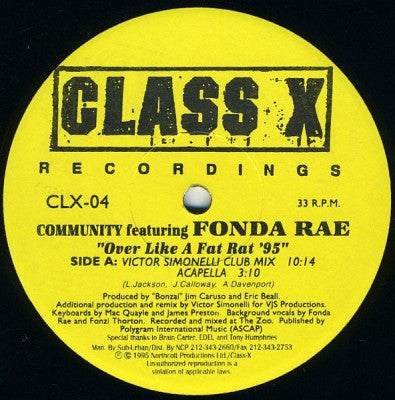 COMMUNITY FEATURING FONDA RAE - Over Like A Fat '95