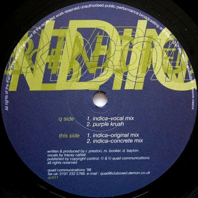 PINK BOMB FEATURING TRACEY CATTELL - Indica