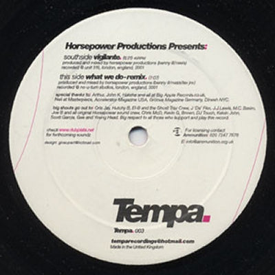 HORSEPOWER PRODUCTIONS - Vigilante / What We Do (Remix)