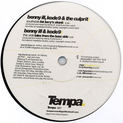 KODE9, BENNY ILL & THE CULPRIT - Fat Larry's Skank / Tales From The Bass Side
