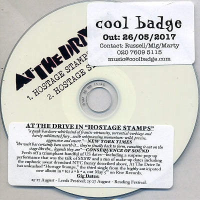 AT THE DRIVE-IN - Hostage Stamps