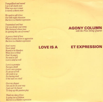 AGONY COLUMN - Love Is A Blanket Expression