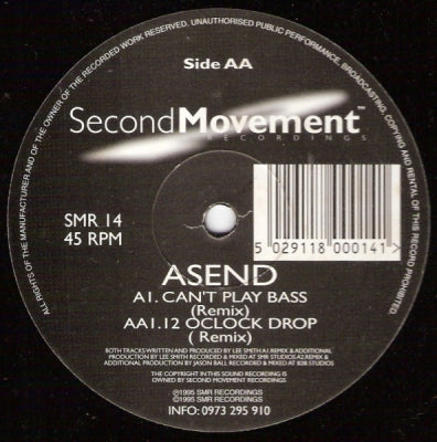 ASEND - Can't Play Bass (Remix) / 12 OClock Drop (Remix)