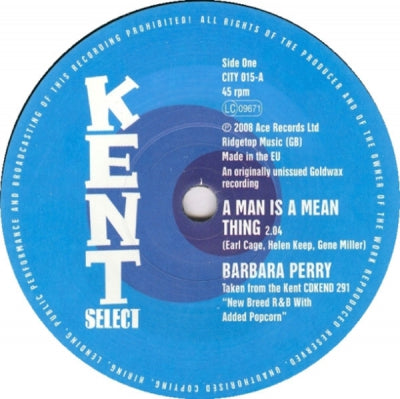 BARBARA PERRY / GLADYS BRUCE - A Man Is A Mean Thing / I've Got A Feeling For You