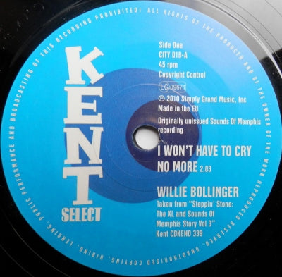 WILLIE BOLLINGER / WILLIE WALKER - I Won't Have To Cry No More / Run Around
