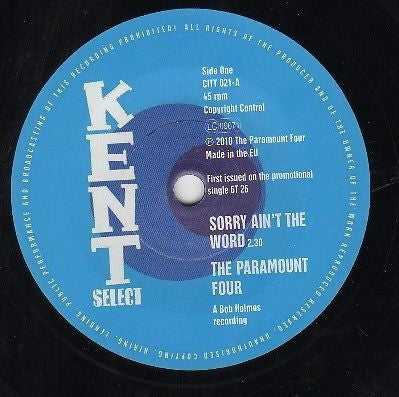 THE PARAMOUNT FOUR / JAMES CARPENTER - Sorry Ain't The Word / (Marriage Is Only) A State Of Mind
