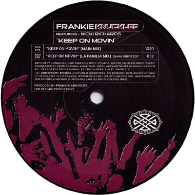 FRANKIE KNUCKLES FEATURING NICKI RICHARDS - Keep On Movin'