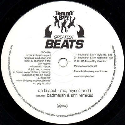 DE LA SOUL - Me, Myself & I (Badmarsh & Shri Remixes)
