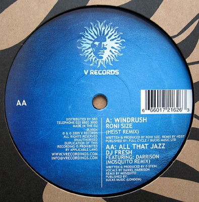DJ FRESH FEATURING MC DARRISON / RONI SIZE - All That Jazz (Mosquito Remix) / Windrush (Heist Remix)