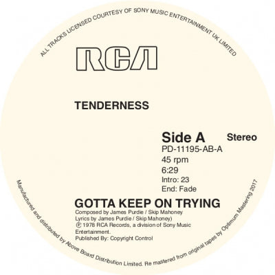 TENDERNESS - Gotta Keep On Trying / Telly Love