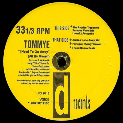 TOMMYE - I Need To Go Away (All By Myself)