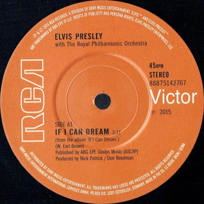 ELVIS PRESLEY WITH THE ROYAL PHILHARMONIC ORCHESTRA - If I Can Dream / Bridge Over Troubled Water