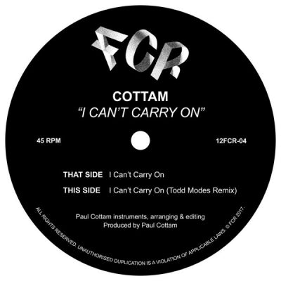 COTTAM - I Can't Carry On
