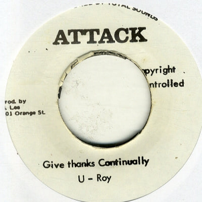 U-ROY / AUGUSTUS PABLO - Give Thanks Continually / Straight To The Observeror's Head