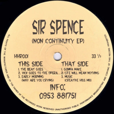 SIR SPENCE - Non Continuity EP