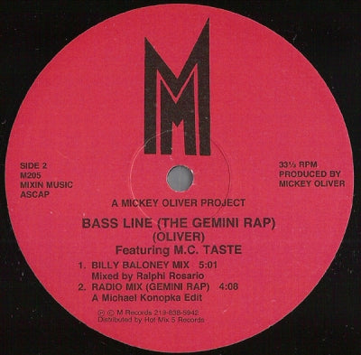 A MICKEY OLIVER PROJECT FEATURING M.C. TASTE - Bass Line