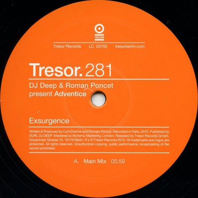 DJ DEEP & ROMAN PONCET PRESENT ADVENTICE - Exsurgence