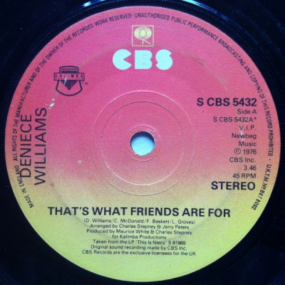 DENIECE WILLIAMS - That's What Friends Are For / Watching Over