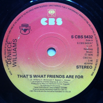 DENIECE WILLIAMS - That's What Friends Are For / Watching Over