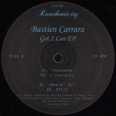 BASTIEN CARRARA - Got 2 Luv EP