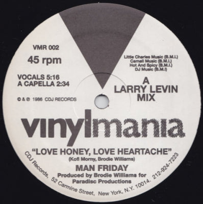 MAN FRIDAY - Love Honey, Love Heartache