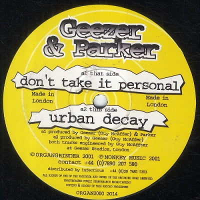GEEZER & PARKER - Don't Take It Personal / Urban Decay