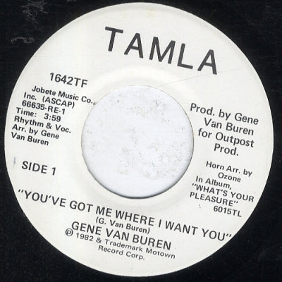 GENE VAN BUREN - You've Got Me Where I Want You