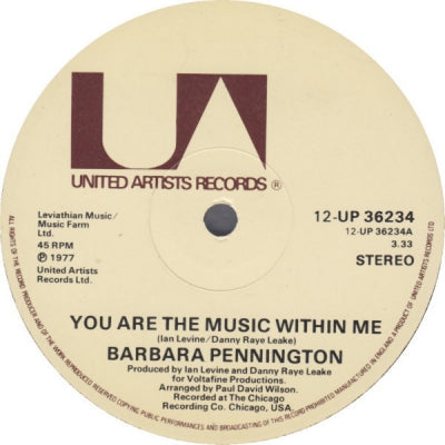 BARBARA PENNINGTON - You Are The Music Within Me