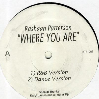 RAHSAAN PATTERSON / CARL THOMAS - Where You Are