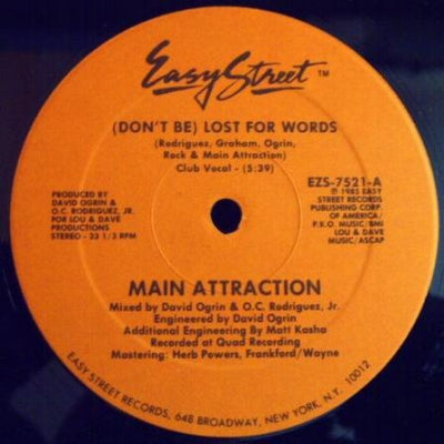 MAIN ATTRACTION - (Don't Be) Lost For Words
