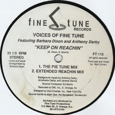VOICES OF FINE TUNE FEATURING BARBARA DIXON AND ANTHONY DARBY - Keep On Reachin