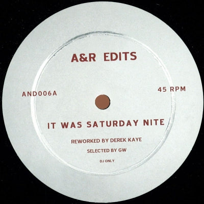 DEREK KAYE - It Was Saturday Nite / For The Funk Of It