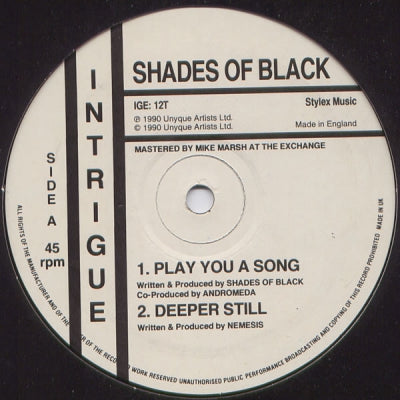 SHADES OF BLACK - Play You A Song