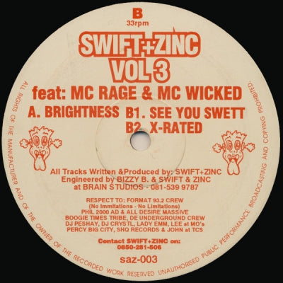 SWIFT+ZINC FEAT. MC RAGE & MC WICKED - Vol.3