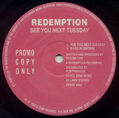 REDEMPTION - See You Next Tuesday / Made In Britain