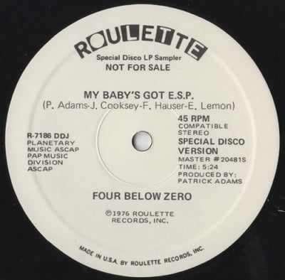 FOUR BELOW ZERO - My Baby's Got E.S.P.