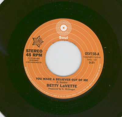 BETTY LAVETTE / UJIMA - You Made A Believer Out Of Me / I'm Not Ready