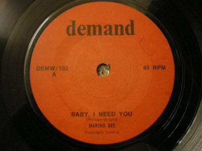MARSHA GEE - Baby I Need You / I'll Never Be Free