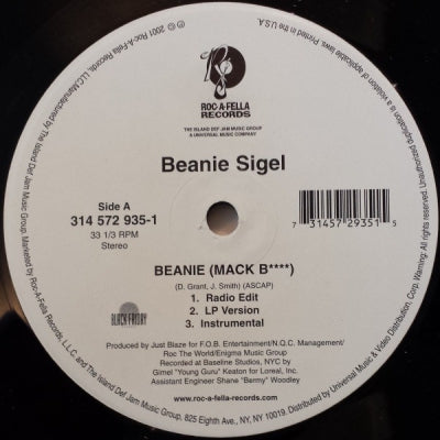 BEANIE SIGEL - Beanie (Mack B****) / So What You Saying