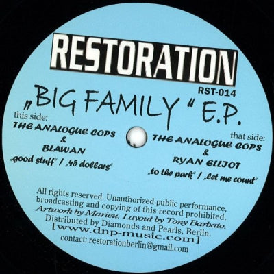THE ANALOGUE COPS & BLAWAN / RYAN ELLIOTT - Big Family E.P.